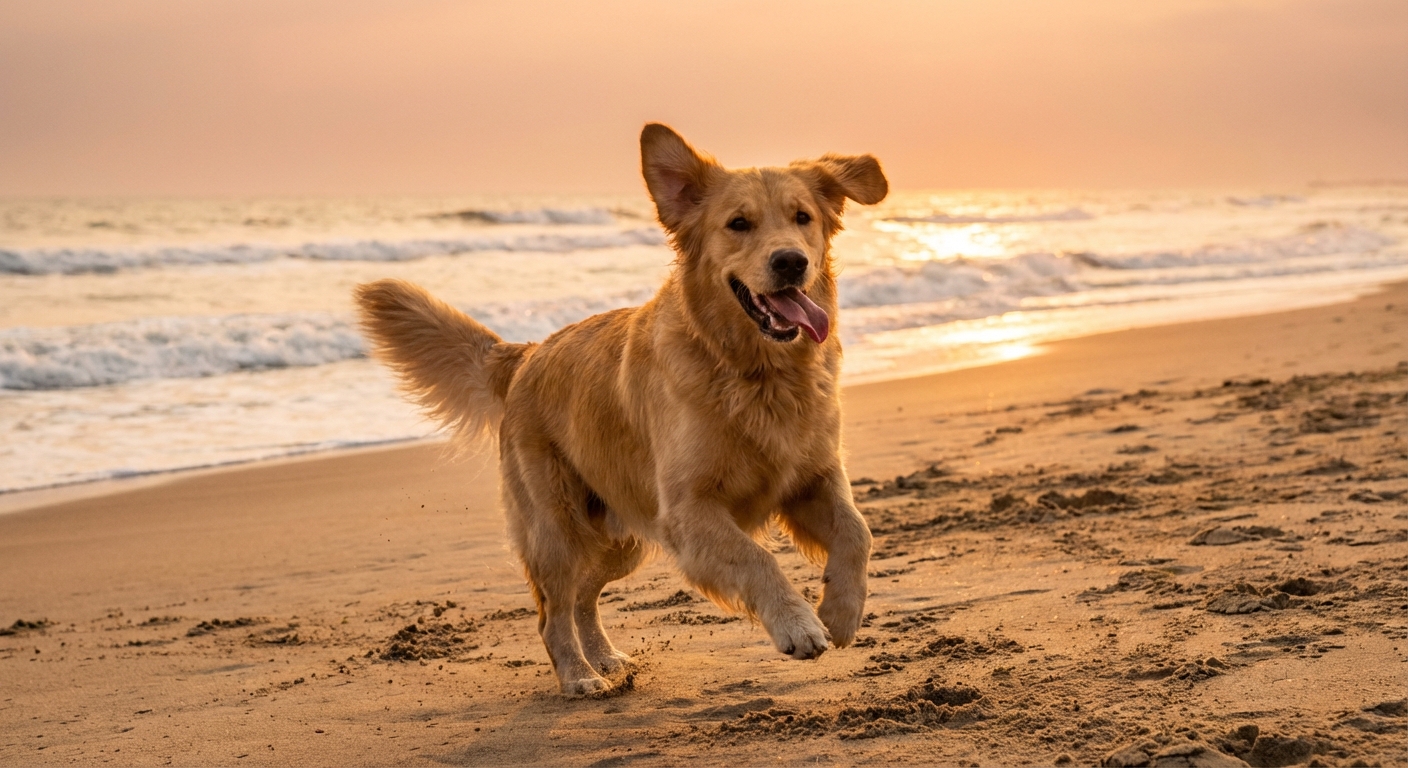 Dog on a beach