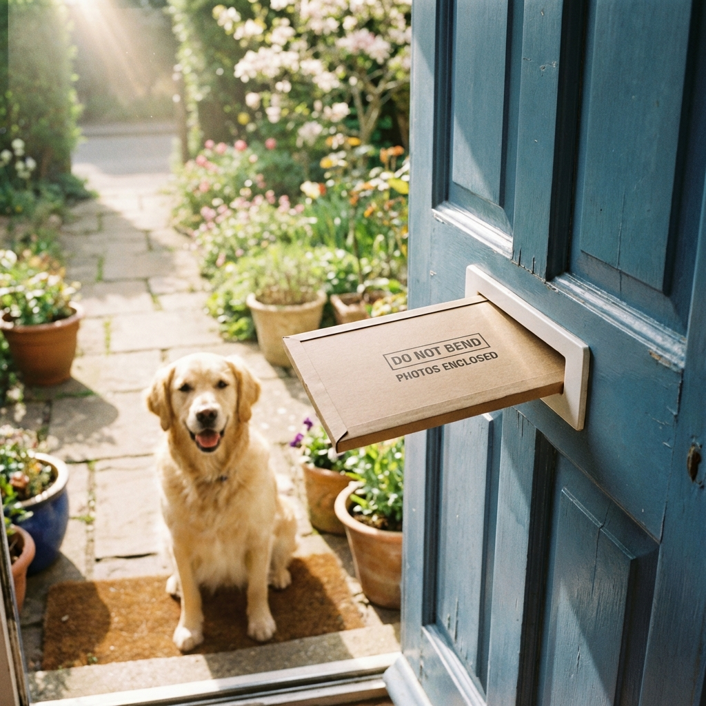 Prints arriving in a letterbox